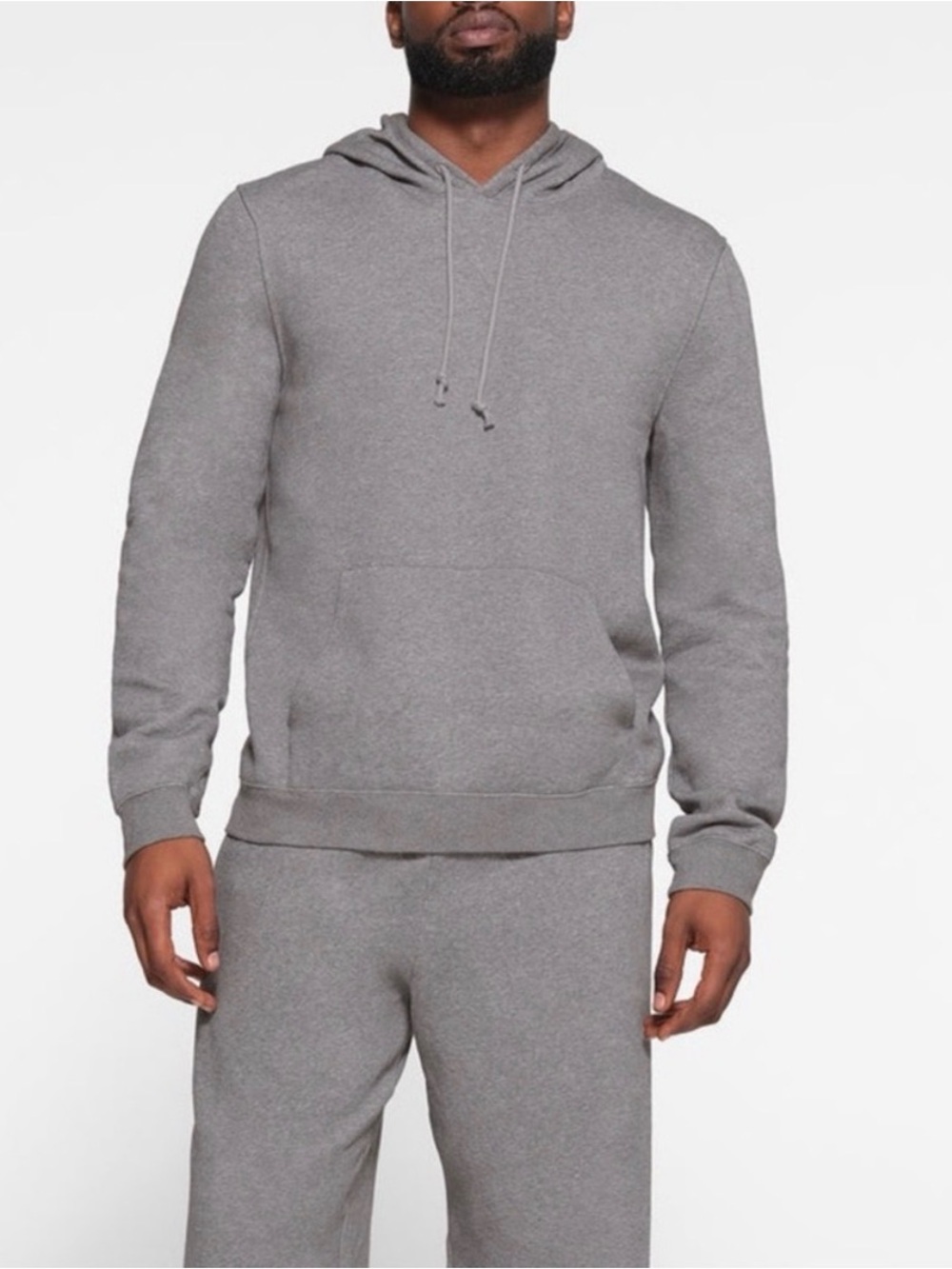 Skims Men's Grey Fleece Lounge Classic Hoodie